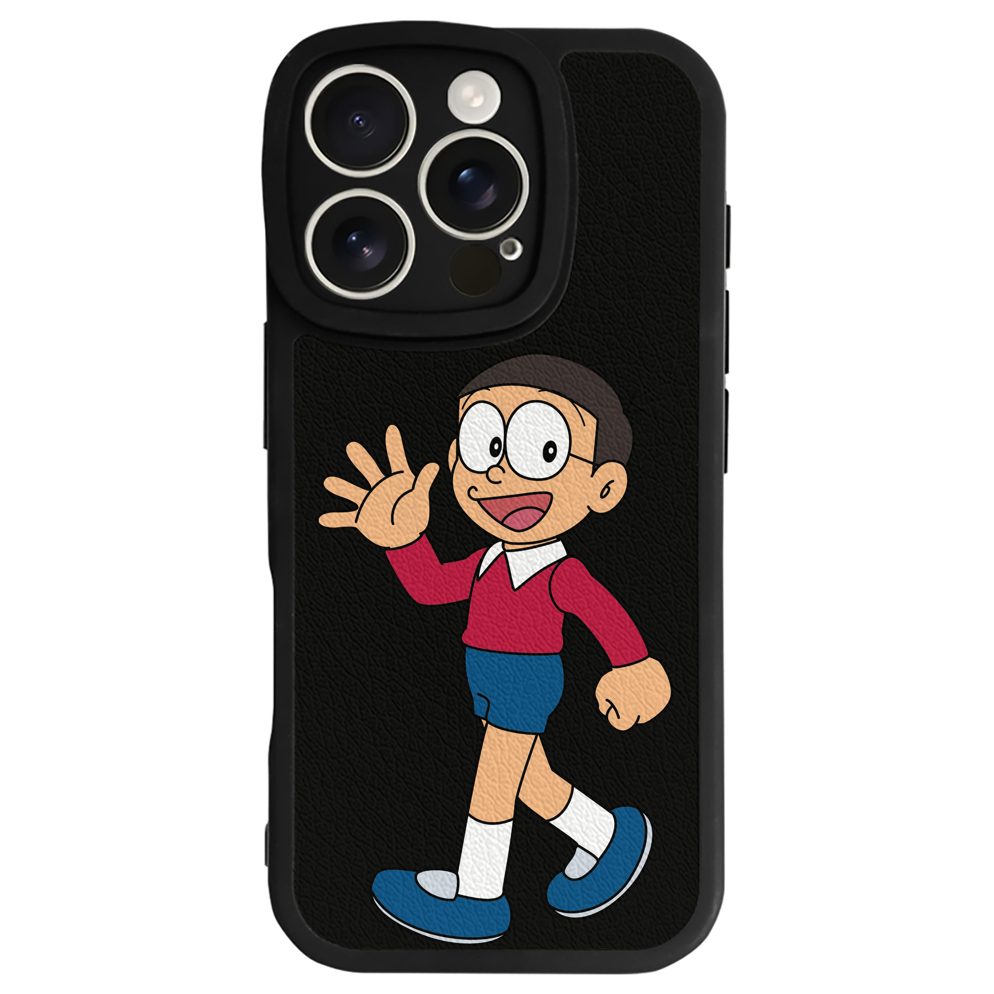 （画像用） ドラえもん 野比 のび太 Doraemon Nobita Nobi 【iPhone 16シリーズ対応】シリコンスマホケース（レザー調） 材質：シリコン